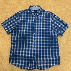 Ralph Lauren Chaps Button Down Men's Blue & White Polo Shirt XXL (Like New)
